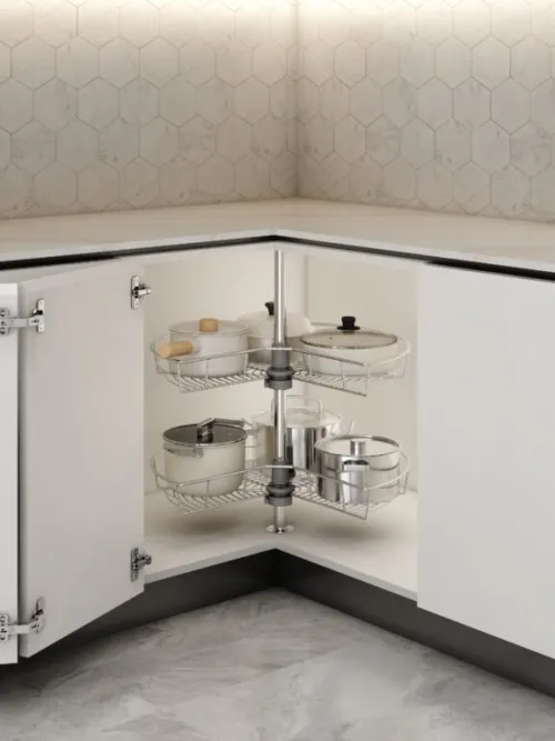 Kôš otočný rohový Wireli 3/4 610mm Komfort drôtený chróm