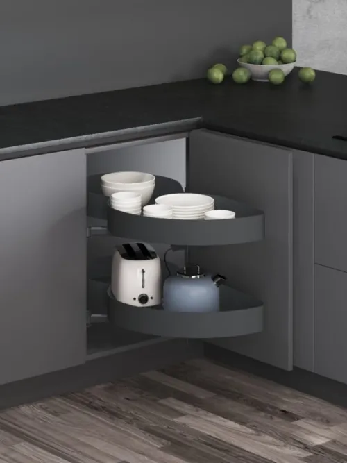 Slepý roh Wireli Swing, 450 ľavý, 2x polica Style antracit