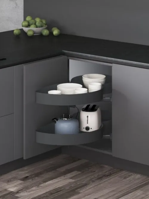 Slepý roh Wireli Swing, 450 pravý, 2x polica Style antracit