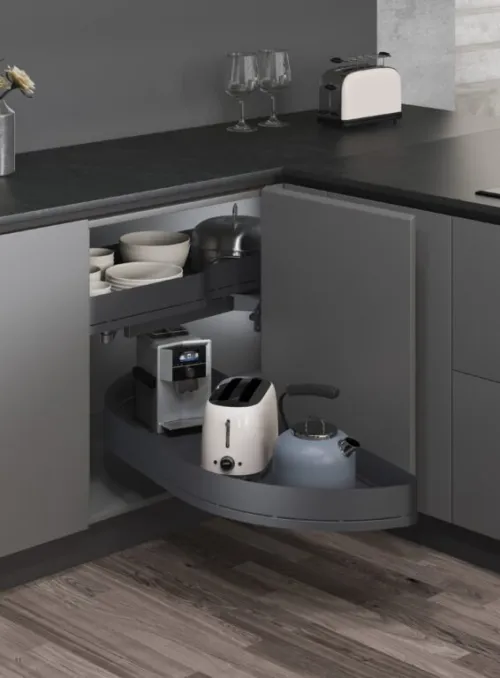 Slepý roh Wireli Swing MAX, 450 ľavý, 2x polica Style antracit