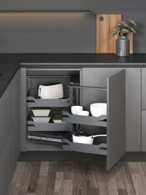 Slepý roh Wireli Corner, 400 pravý, 4x kôš Style antracit