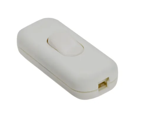 LED vypínač na šnúru kolískový biely