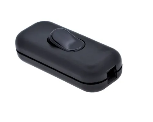 LED vypínač na šnúru kolískový čierny