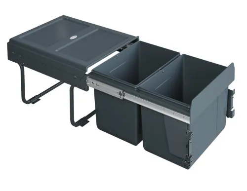 Sorter WIRELI Klasik 400mm, montáž do dna, 2x15l antracit