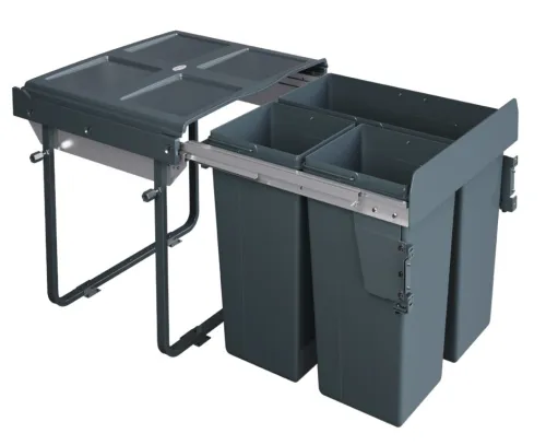 Sorter WIRELI Komfort 600mm, montáž do dna, 1x34l, 2x17l antracit