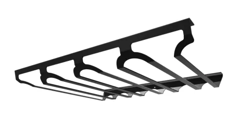 Držiak pohárov CUBE štvorradový čierna matná