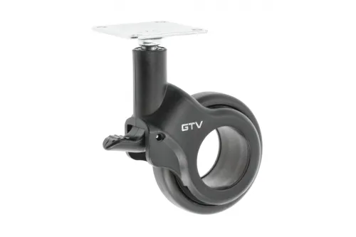 Koliesko otočné GTV Strada priemer 60mm s brzdou čierné
