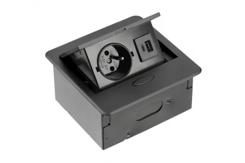 El. zásuvka AVARO 1x230V/USB A+C čierna