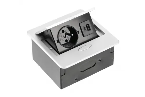 El. zásuvka AVARO 1x230V/USB A+C strieborná