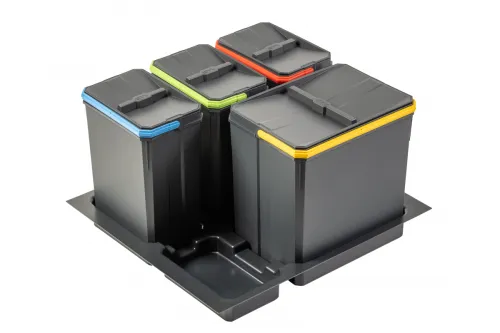 Sorter GTV Axispace 600mm do výsuvu 1x15l,3x7l antracit