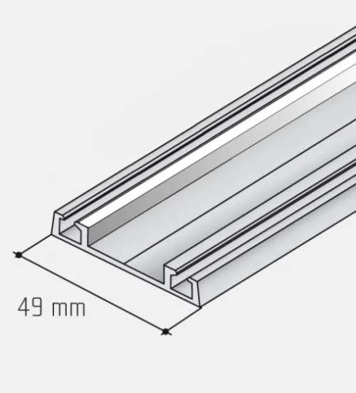 Profil S06N dolný vodiaci 1,5m biela RAL9003