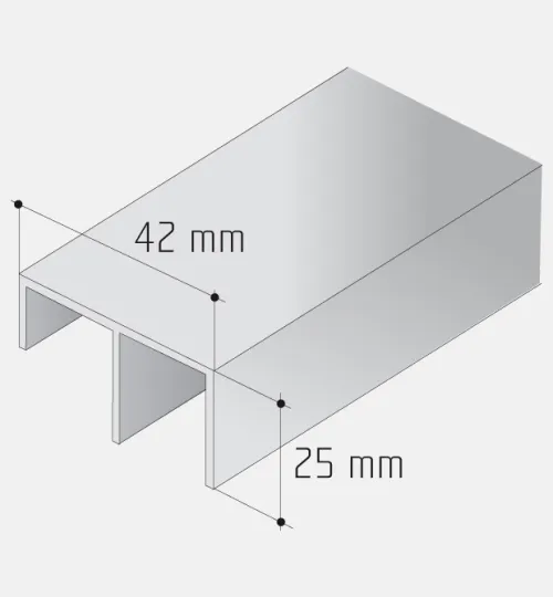 Profil S30/S45 spodný 2m hliník elox