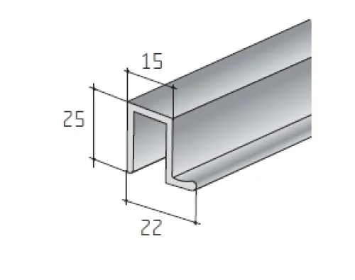 Profil S25 horný 2m hliník elox