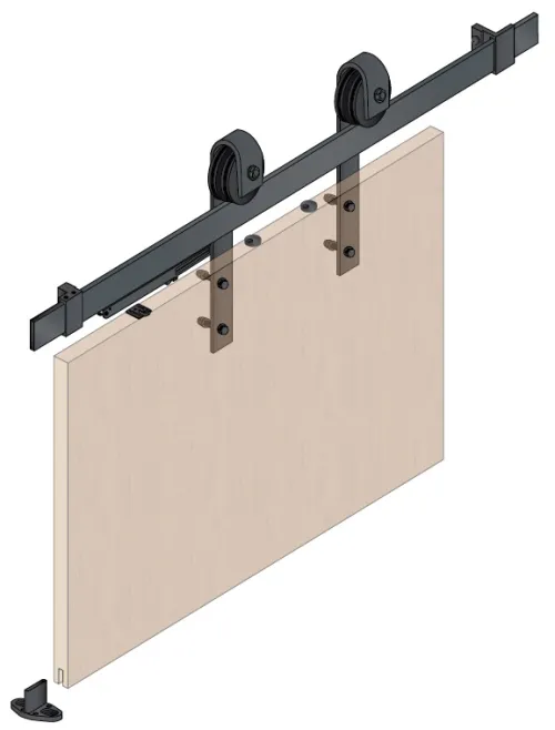 Sada + profil S90-W2 na drevené dvere, 3m čierna