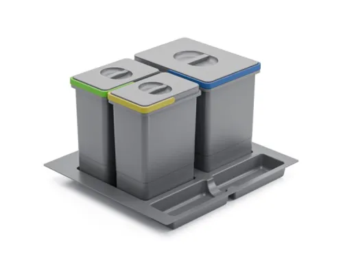 Sorter ATM WS-500, 600mm do výsuvu 1x15l, 2x7l sivý