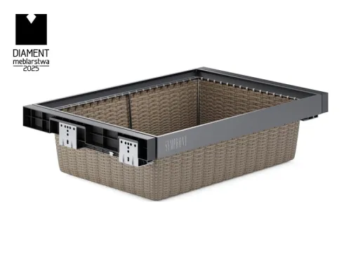 Výsuvný kôš na prádlo ATM Symphony WB-661 ratan, 700mm, antracit