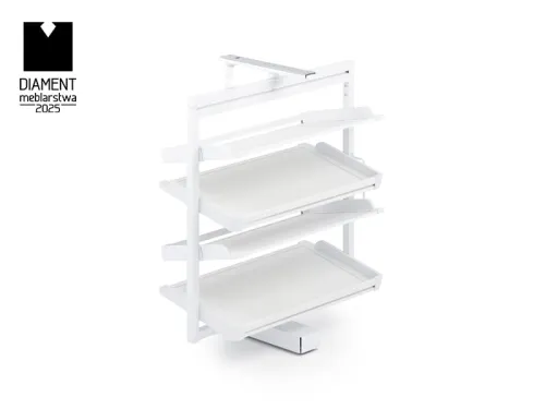 Výsuv na topánky otočný ATM Symphony WB-671, 800mm, 4 police biely