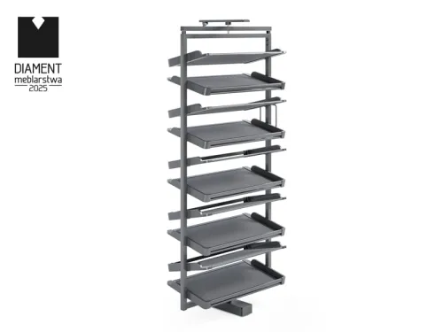 Výsuv na topánky otočný ATM Symphony WB-671, 800mm, 10 políc antracit