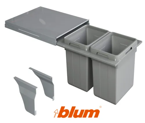 Sorter WIRELI Elegance 400mm, 2x18l sivý + výsuv Blum TANDEMBOX antaro