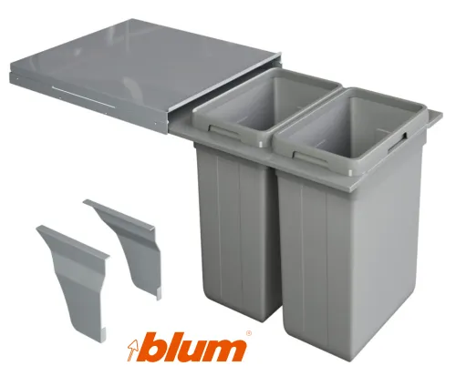 Sorter WIRELI Elegance 450mm, 2x27l sivý + výsuv Blum TANDEMBOX antaro
