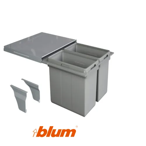 Sorter WIRELI Elegance 600mm, 2x35l sivý + výsuv Blum TANDEMBOX antaro