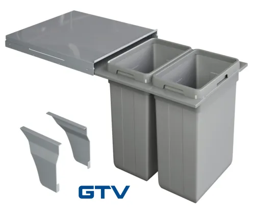 Sorter WIRELI Elegance 450mm, 2x27l sivý + výsuv GTV Modern Box