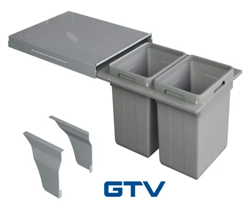 Sorter WIRELI Elegance 400mm, 2x18l sivý + výsuv GTV Modern Box