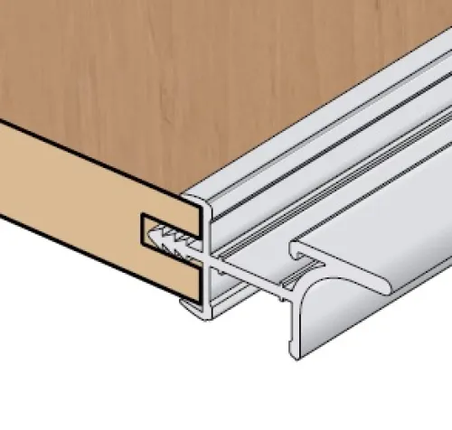 Profil UK20 Doppel 3m imitácia nerez tmavý + 2x krytka mliečna
