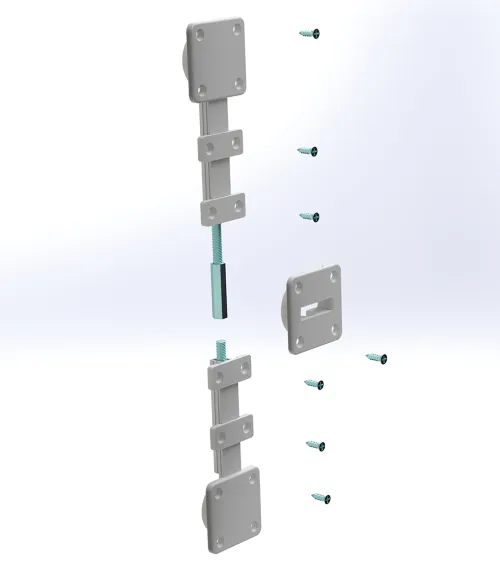 Vyrovnávacie kovanie na dvere Strong 2250mm biele